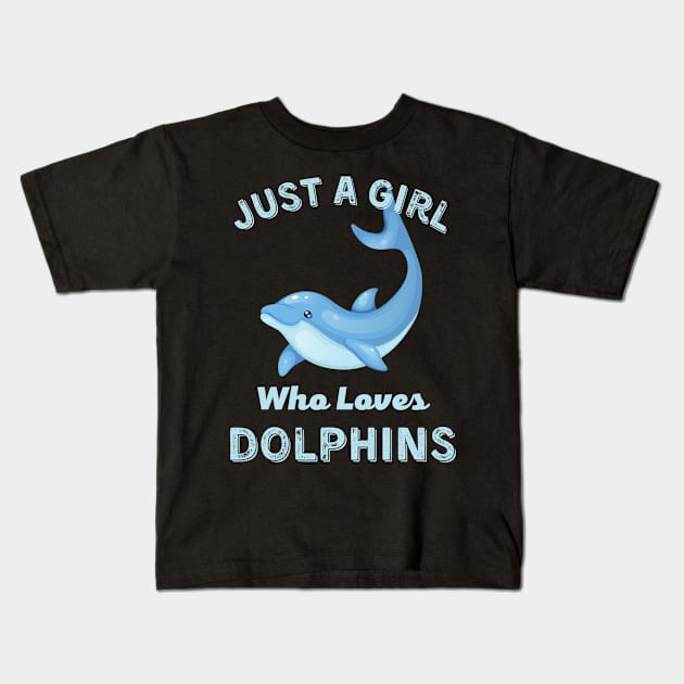 Juste une fille qui aime les dauphins Sticker Kids T-Shirt by Jennifer Wirth